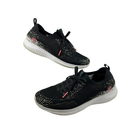 Skechers Women's Ultra Flex Twinkle Twinkle Trainers Black White Sneaker Size 7. - Picture 1 of 9